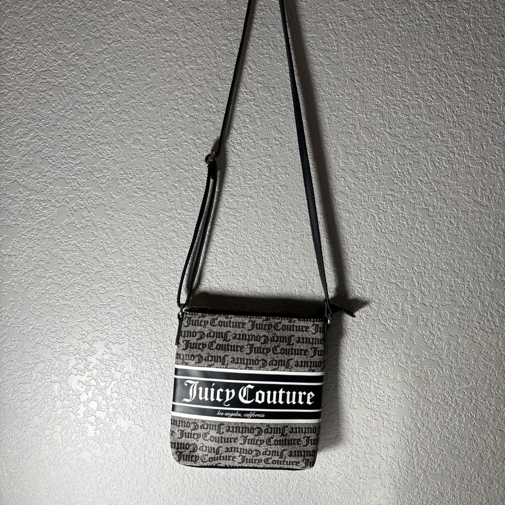 Juicy Couture Black and Gray Logo Messenger Bag - Picture 2 of 4